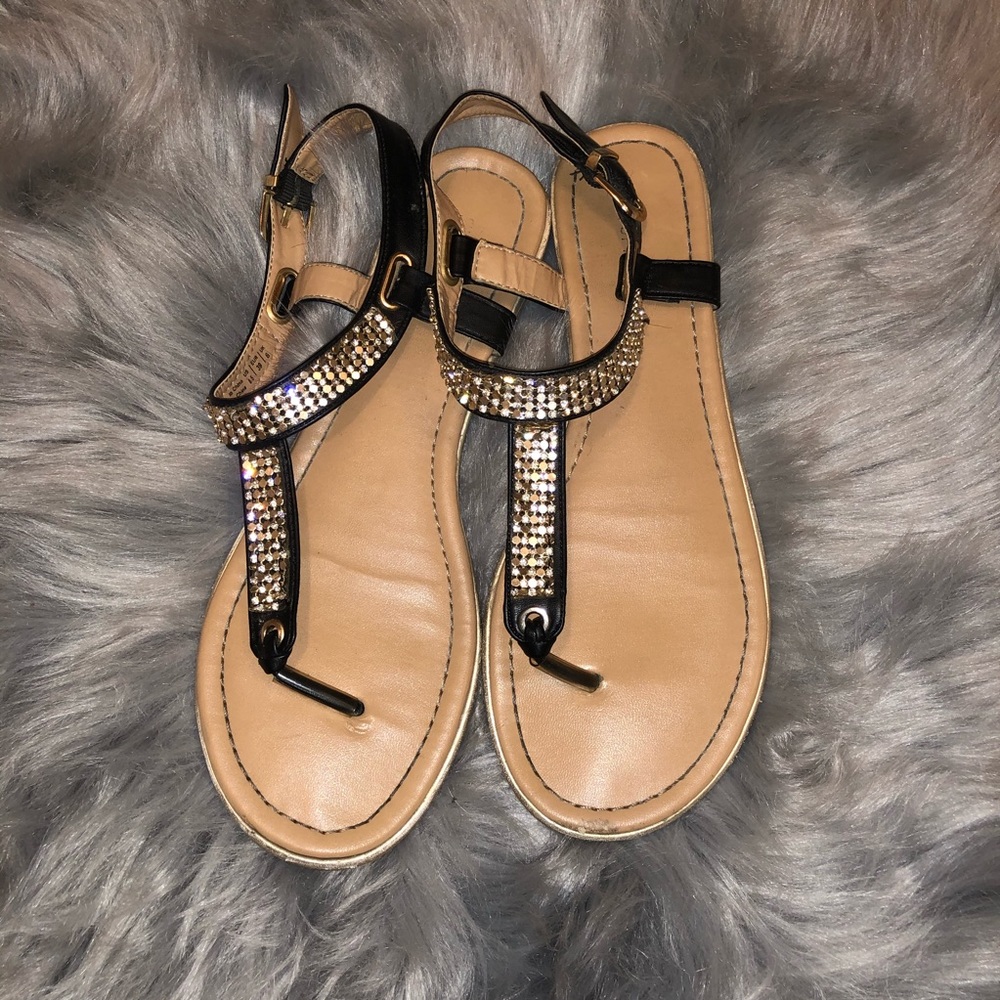 Call It Spring Sandal Black Gold Size 8.5 EUC